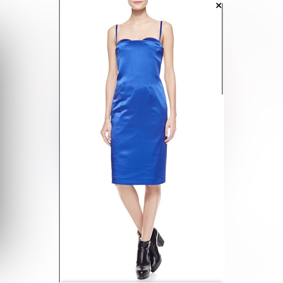 Acne StudiosSpaghetti-Strap Satin Dress Blue